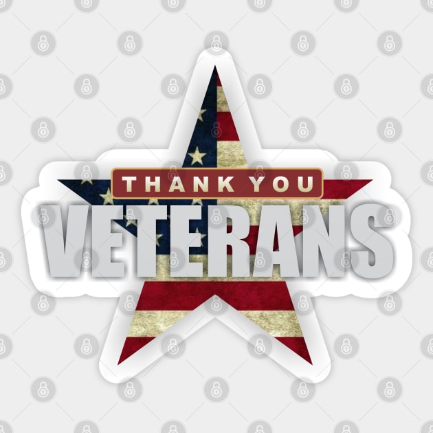 Thank You Veterans! Sticker by Dale Preston Design